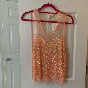 NWT Forever 21 sheer sequin top S